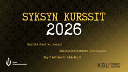 Syksyn kurssit 2026 – ilmoittautuminen on auki